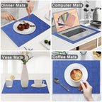 Homaxy PU Faux Leather Placemats for Dining Table, Set of 8, Sea Blue - Image 5