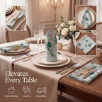 Urban Villa Cloth Napkins Cotton 20x20 (Set of 12) Greentree Print - Image 2