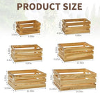 6 Pcs Wooden Crates for Display, Nesting Wood Crate for Storage, 6 Size - Image 2