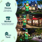 4 Ft Inflatable St Patricks Day Leprechaun Lighted Blow Up Shamrock Outdoor Yard Decoration with LED Light for Yard Garden Lawn Holiday - Image 2