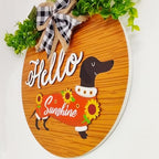 18 Pcs Interchangeable Seasonal Welcome Signs Front Door Decoration, Rustic Dachshund Seasonal Home Sign, Great Dog Gifts, Suitable for All Holidays Including Valentine's Day, Easter (Brown) - Image 6