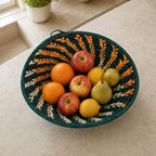 Handwoven African Basket Bowl for Fruits Wall Decor 10in diameter - Image 5