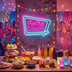 Zhengmy Retro Diner Neon Sign, USB Powered 1950s LED Wall Decor by Zhengmy