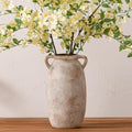 Dobbyby Ceramic Flower Vase 12 inch Farmhouse Rustic Vase Decorative Pottery Terracotta Tall Vases for Home Decor Table Mantle Fireplace Living Room Bathroom Wedding Centerpiece (Large-Terracota) by Dobbyby