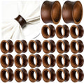 Zhehao 50 Pcs Wood Napkin Rings Acacia Napkin Buckles, Concave Edge, Brown by Zhehao