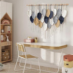 Large Macrame Wall Hanging Boho Leaf Feather Woven Tapestry 39"W x 29.5" L - Image 4