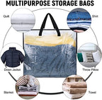 Shappy 10 Pack 93L Extra Large Clear Blanket Storage Bags Clothes Storage Bags with Handles Clear Zippered Oversized Moving Bag Plastic Totes for Clothes Blankets Bedding Toys Duvet Comforter - Image 5