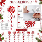 6 Pcs Christmas Outdoor Yard Stakes 17.4" Candy Cane Decor - Image 5
