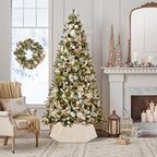 Champagne Gold Tree Collar 31.49 Inch Sequin Foldable Christmas Tree Ring Velvet Tree Skirt Cover for 9ft Xmas Pencil Tree Holiday Decor - Image 2