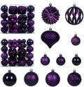Christmas Tree Balls Ornaments Set, 48 Pcs Shatterproof Plastic Decorative Baubles Shiny Hanging Ball Ornaments for Xmas Tree Holiday Party Wedding Decoration, Purple by Unknown