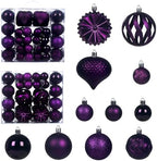 Christmas Tree Balls Ornaments Set, 48 Pcs Shatterproof Plastic Decorative Baubles Shiny Hanging Ball Ornaments for Xmas Tree Holiday Party Wedding Decoration, Purple by Unknown