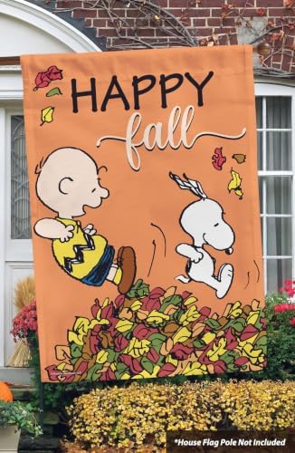 Peanuts Happy Fall Charlie Brown and Snoopy House Flag 28" x 40", Charlie Brown & Snoopy Autumn Outdoor Flag, Officially Licensed Polyester Seasonal Yard & Porch Décor - Image 5