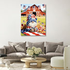 July 4th Patriotic Canvas Wall Art 4th of July USA Decorations American Flag Painting Picture Red White Blue Wall Decor Independence Day Home Decor 20x24in - Image 2