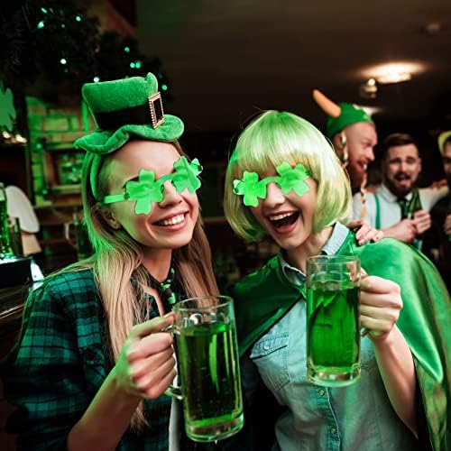 50 Pairs St Patricks Day Accessories Irish Shamrock Glasses Green Clover Design Lucky Plastic Glasses for Women Men Party Props Decorations Favor - Image 6