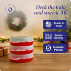 HOMZ Holiday Storage 24" Clear Plastic Wreath Container, Red, 3 Pack - Image 6