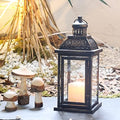 Lanterns Decorative Indoor&Outdoor, 14.4'' Large Black Square Hanging Lanterns, Vintage Metal Candle Holder for Outdoor Patio Front Door Porch Wedding Party Decor by DECORKEY