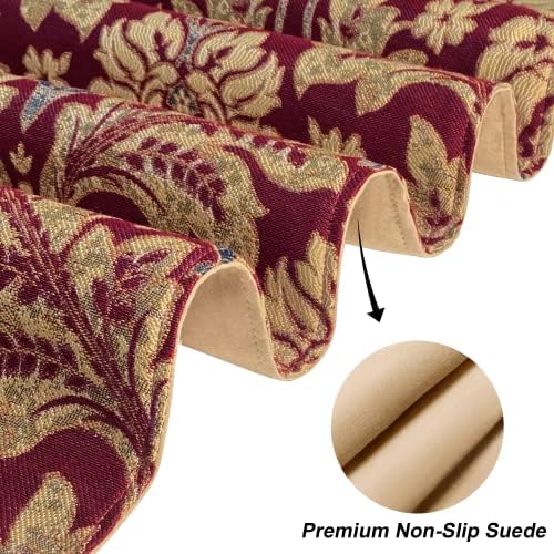 Loom and Mill Luxury Jacquard Damask Table Runner 13x72 inch, Burgundy Red - Image 5