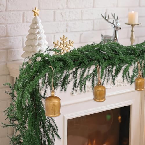 Rowfad 9Ft Norfolk Pine Garland for Mantle Christmas Decorations, 4 Set - Image 4