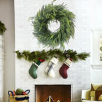 24 Inch Real Touch Norfolk Pine Christmas Wreath for Front Door Outside - Image 6