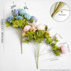 FiveSeasonStuff Mixed Blue & Pink Artificial Peony Bouquet Set of 2 - Image 4