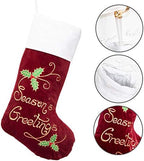 GEX Christmas Stockings 5 Pack for Family 22" Large Embroidered Classic Luxury Velvet Red Green Purple Blue Brown Decorations for Fireplace Xmas Season (Set of 5) - Image 4
