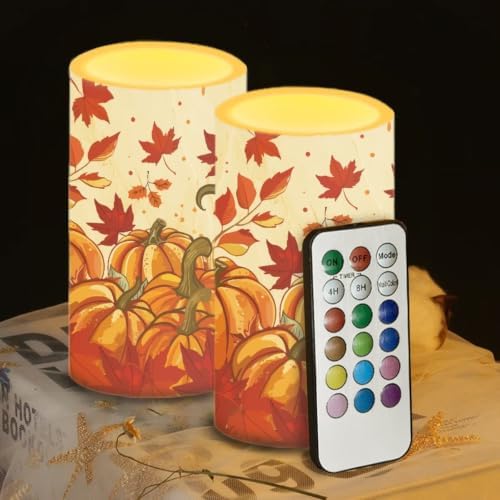 Thanksgiving Flickering Flameless Candles with 4/8 Hour Timer by WelcometoLuarisgur