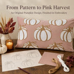 Set of 2 Embroidered Fall Throw Pillow Covers,12x20 Inch,Pink - Image 2