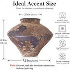 Wabi Sabi Rusty Vintage Vase, 6.3" Tall Wabi Sabi Decor Rustic Farmhouse Pottery Vase for Centerpiece, Textured Pottery Flower Vases for Home Decorative, Table, Living Room, Bedroom, Bathroom, Kitchen - Image 2