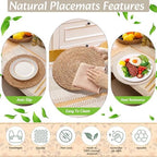 Boho Table Runner and Placemats Set, 6 Sets, Beige, 12x72 - Image 5