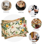 Farmhouse Lemon Placemats Set of 6 Rustic Flowers Hummingbirds Table Mats Bird Place Mats Decor Imitation Linen Heat Resistant Tablecloth for Dining Decorations Kitchen Party Restaurants 12''x18'' - Image 7