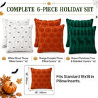 Irenare 6 Pcs Fall Throw Pillow Covers 18x18 Inch, Halloween Thanksgiving - Image 2