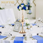 NUPTIO Flower Ball Arrangement Bouquet - 10 Pcs 9.5 inch Diameter Royal Blue Fake Flowers Roses Balls for Centerpieces Tables - Artificial Rose Arrangements for Wedding Centerpiece Table Decorations - Image 2