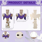 BBTO He Is Risen Easter Door Sign, 31.5 x 15.75 Inches Durable Wooden Religious Cross Hanging Decor Easter Wreaths for Front Door Christian Flowers Lent Hanging Hanger for Farmhouse Front Porch - Image 2