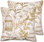 patdrea Designer French Velvet Throw Pillow Cover,Set of 2,22"x22"-Aviary by patdrea