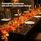 Fall Decorations for Home 18 FT Pre-lit Fall Garland with 100 LED Orange Lights, 8 Lighting Modes, Timer, Battery Operated Maple Leaves Garland for Fall Thanksgiving Mantel Door Fireplace Decor - Image 4