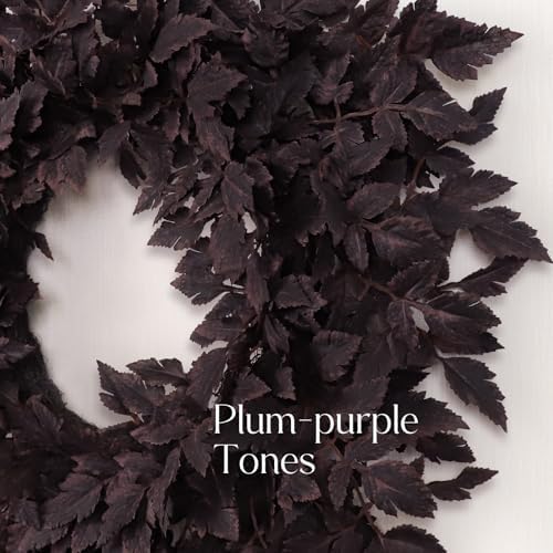 Fall Decor - Fall Wreaths for Front Door - 24 Inch Halloween Plum Wreath - Image 3