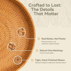 Handwoven Round Rattan Tray 16" (Smoky Brown) - Image 3
