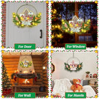 Pre-Lit Christmas Wreath for Front Door, Lighted Witch with 6H On/18H Off - Image 6