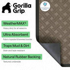 GORILLA GRIP WeatherMAX Door Mat, Indoor Outdoor, 47x35, Beige Basket Weave - Image 3