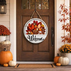 16 Pcs Interchangeable Welcome Sign for Front Door, Wood Hanging Decor - Image 2