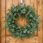 24 Inch Eucalyptus Wreath for Front Door, Large Artificial Greenery Wreaths with Olive Leaves and Berries, Farmhouse Spring Summer Decor for Porch, Wall, Window, All Season - Image 5