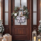 Suncalla 20" Christmas Snowman Wreath Winter Door Wreaths for Front Door - Image 4
