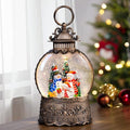 Christmas Snow Globes Lantern with Music, Snowman Snow Globes with Swirling Glitter Effects, USB/Battery Powered with 6-Hour Timer, Christmas Decorations by COZYPAVILION