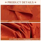 Softalker Fall Jacquard Round Tablecloth, 90 Inch Burnt Orange - Image 6