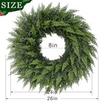 24" Artificial Lifelike Touch Cedar Christmas Wreath for Front Door Decor - Image 6