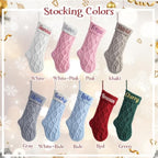 Personalized Christmas Stockings,Custom Embroidered Name & Monogram Knit Stockings for Kids,Family - Raised Ridged Cable Knit 18" Christmas Stocking for Fireplace Holiday Decor(4 Pack) - Image 6