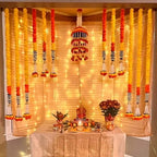 LoveNspire Marigold Strings and Jhoomar Decor with Strings, Mehndi Decoration, Wedding Garland, Flowers Decorations, Diwali Backdrop, Puja Garlands, Chandelier - Image 4