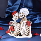 Skull Decor Halloween Decoration: Skeleton Couple Figurines Resin Gothic Statues Vintage Home Decor for Shelf Table Mantel Collectible Wedding Gift (D) - Image 3