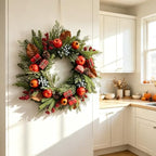 Cynkeyee Fall Wreath for Front Door - 24 in Farmhouse Porch Decor - Image 5