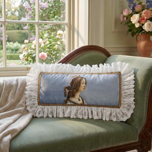 patdrea Designer French Velvet Throw Pillow Cover,12"x28"-Botticelli A - Image 3